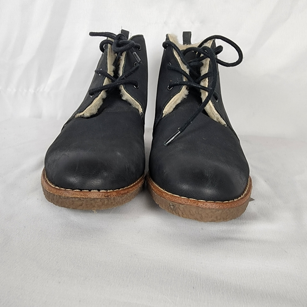 NEW Rebecca Minkoff Persys Shearling Lace-Up Boot Women's 6 Petrol Green Black - Picture 7 of 12
